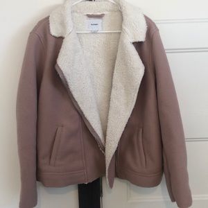 Light pink Sherpa lined coat